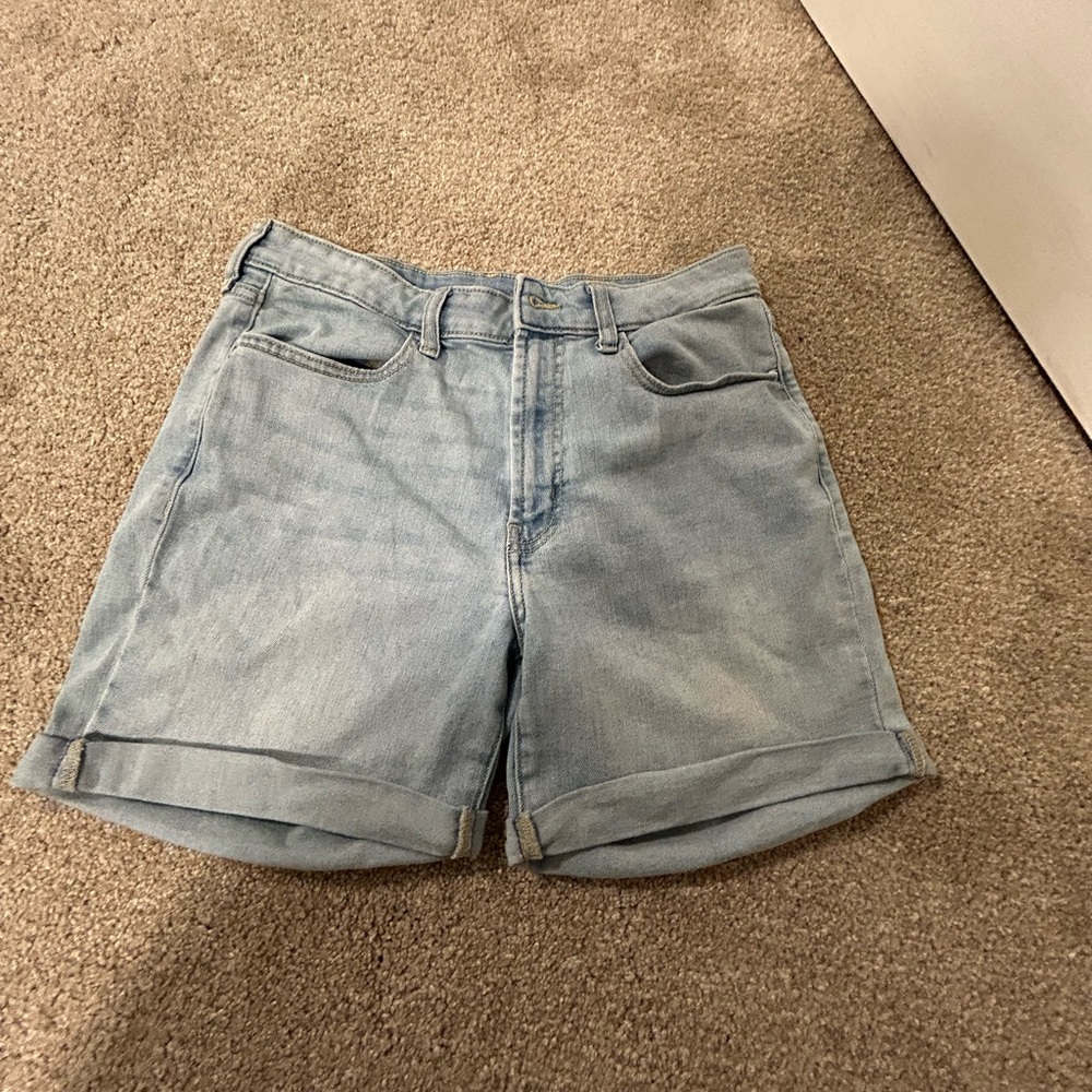 Old Navy Blue Jean Shorts High-Waisted Cuffed